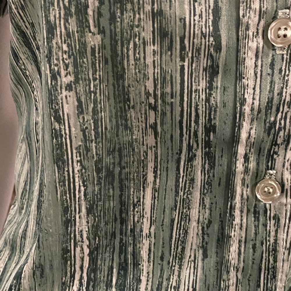 Perception Directions 70s Green Striped Dagger Collar Top - Picture 4 of 8